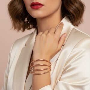 Paparazzi Rose Gold Tone Slim Bangle Cuff Bracelet NWOT